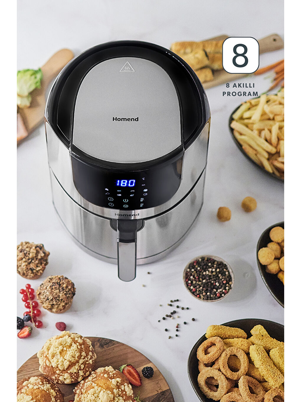 Airfryday 2502h 8 Farklı Program, Dokunmatik Ekran Airfryer 5L-2