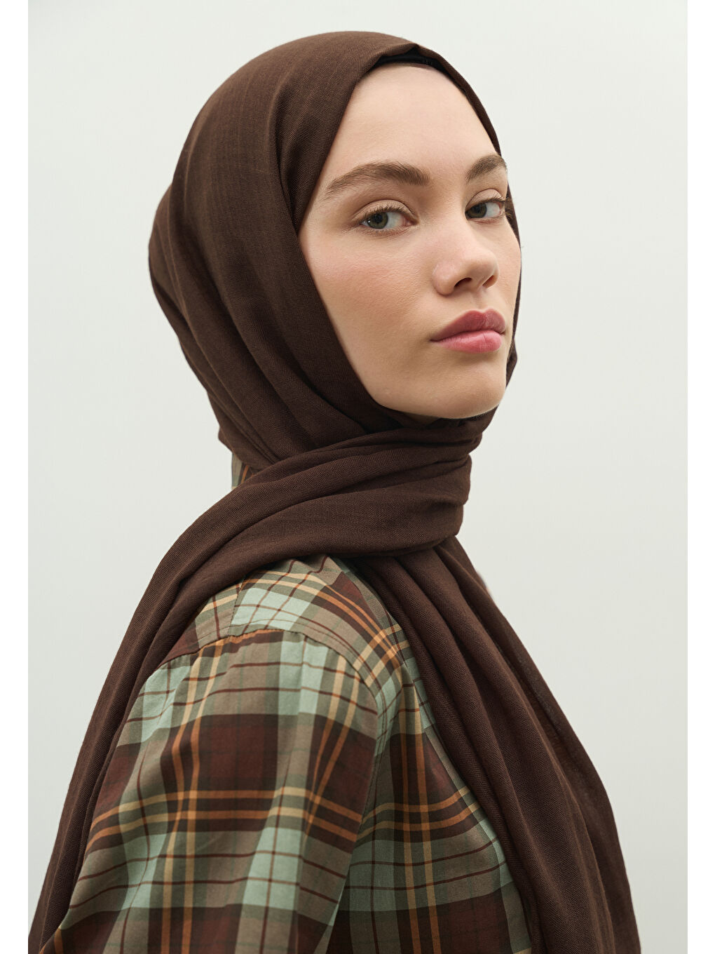 Kahverengi Kaşmir Dokulu Şal Bitter-2