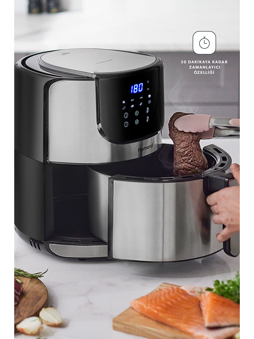 Airfryday 2502h 8 Farklı Program, Dokunmatik Ekran Airfryer 5L-3