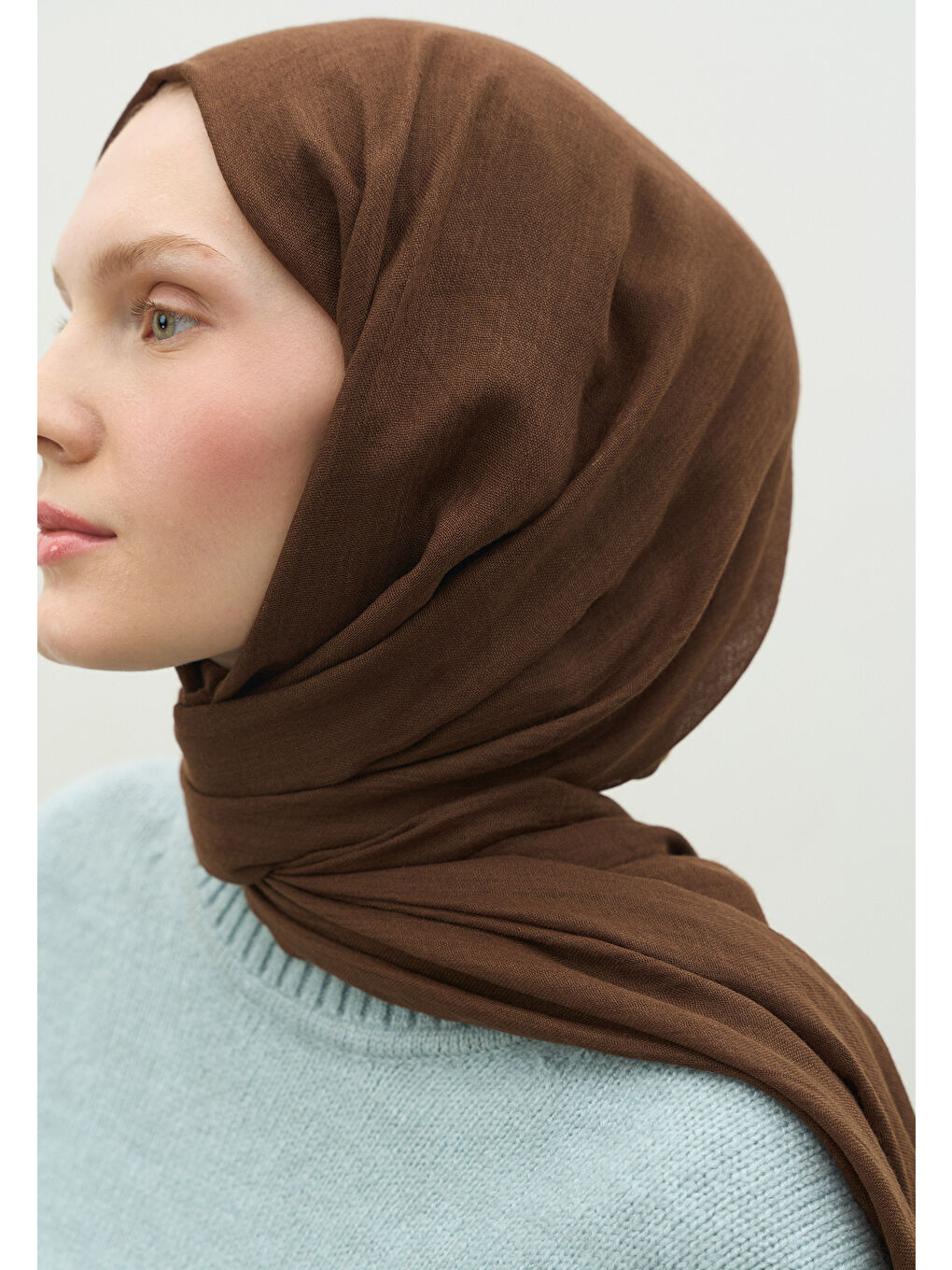 Kahverengi Kaşmir Dokulu Şal Acı Kahve-3