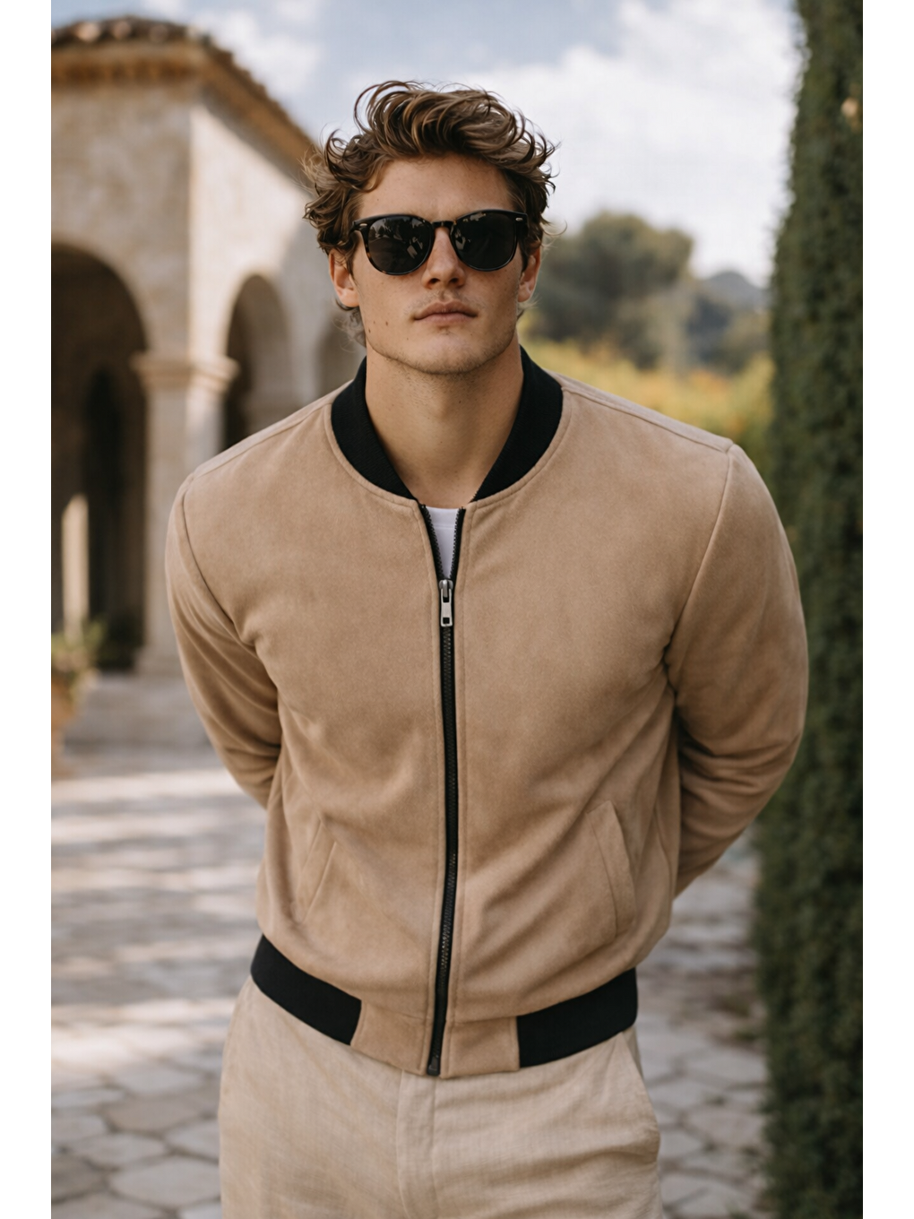 Kahverengi Erkek Premium Comfort Basic Nubuk Süet Kahve Ceket-1