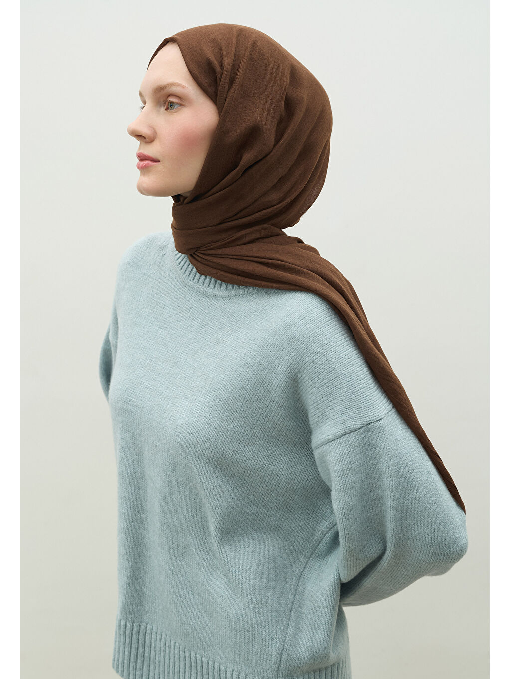 Kahverengi Kaşmir Dokulu Şal Acı Kahve-4