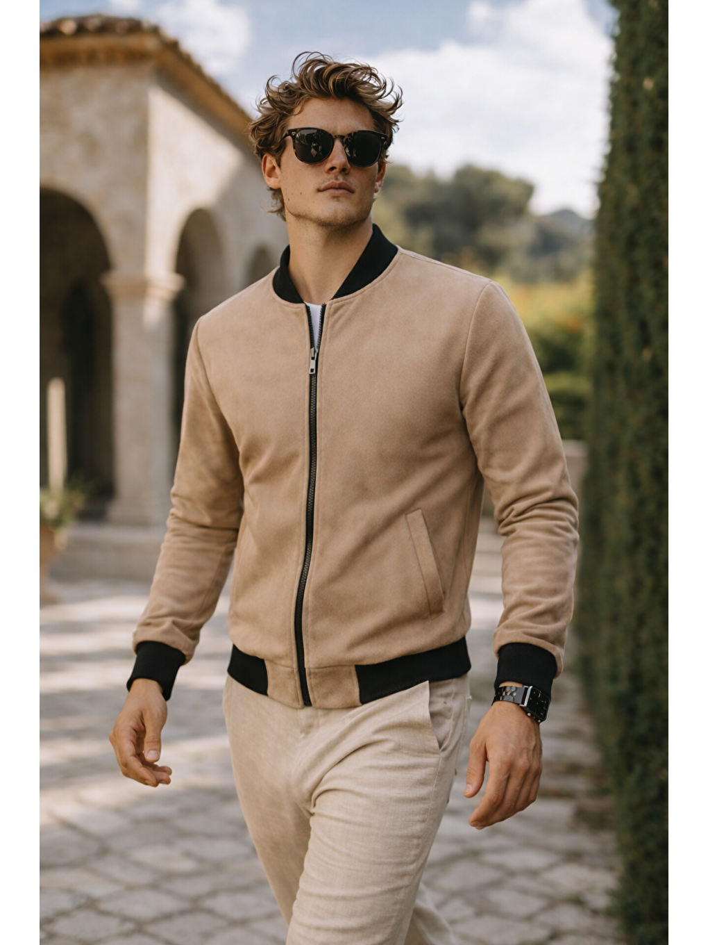 Kahverengi Erkek Premium Comfort Basic Nubuk Süet Kahve Ceket-2