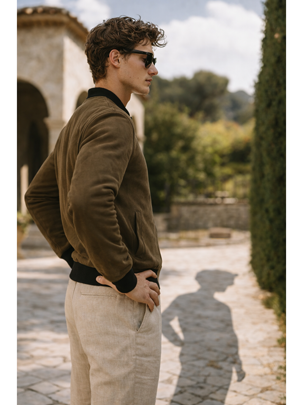 Erkek Premium Comfort Basic Nubuk Süet Haki Ceket-3