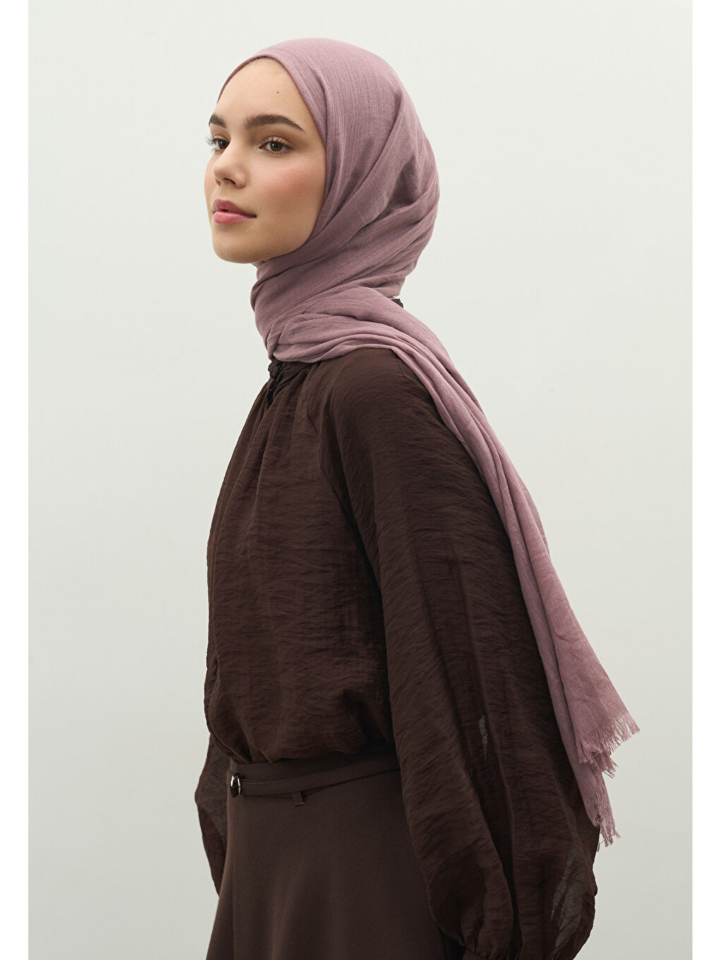 Pembe Kaşmir Dokulu Şal Gül Kurusu-1