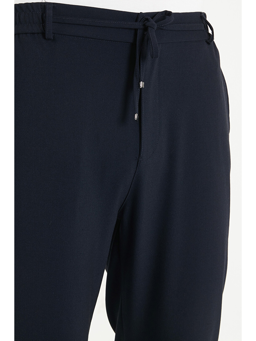 Lacivert Regular Fit Belden Bağlamalı Düz Paça Pantolon Cf26w6111111-5