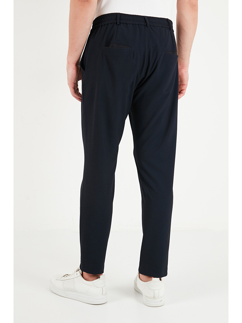 Lacivert Regular Fit Belden Bağlamalı Düz Paça Pantolon Cf26w6111111-6