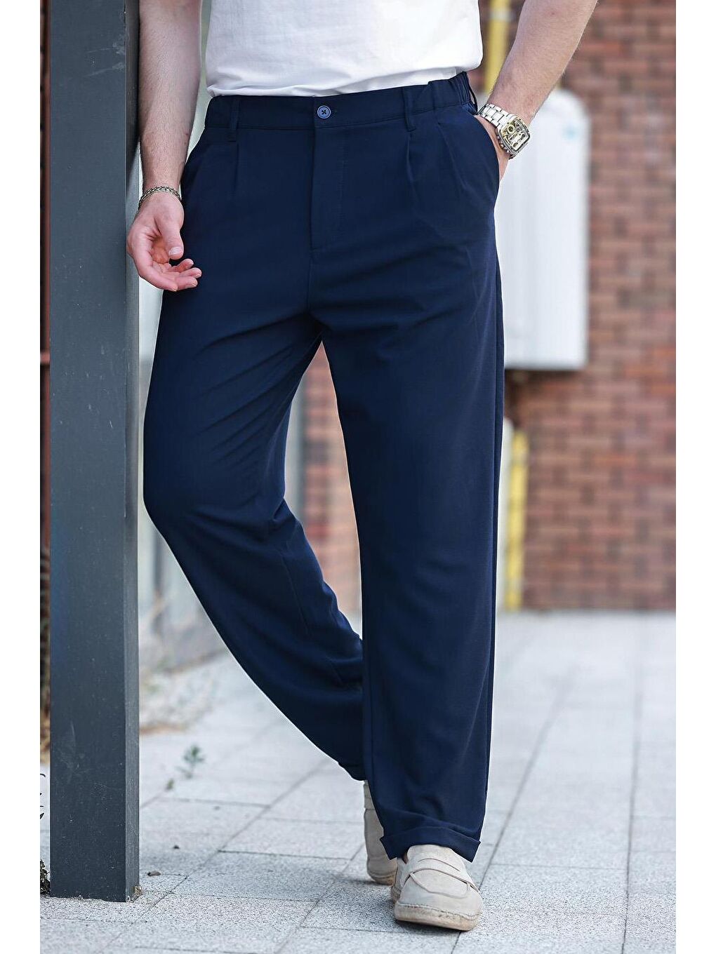 Lacivert  Erkek Kumaş Pantolon E6577