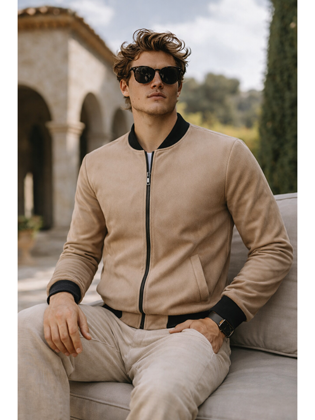 Kahverengi Erkek Premium Comfort Basic Nubuk Süet Kahve Ceket-3