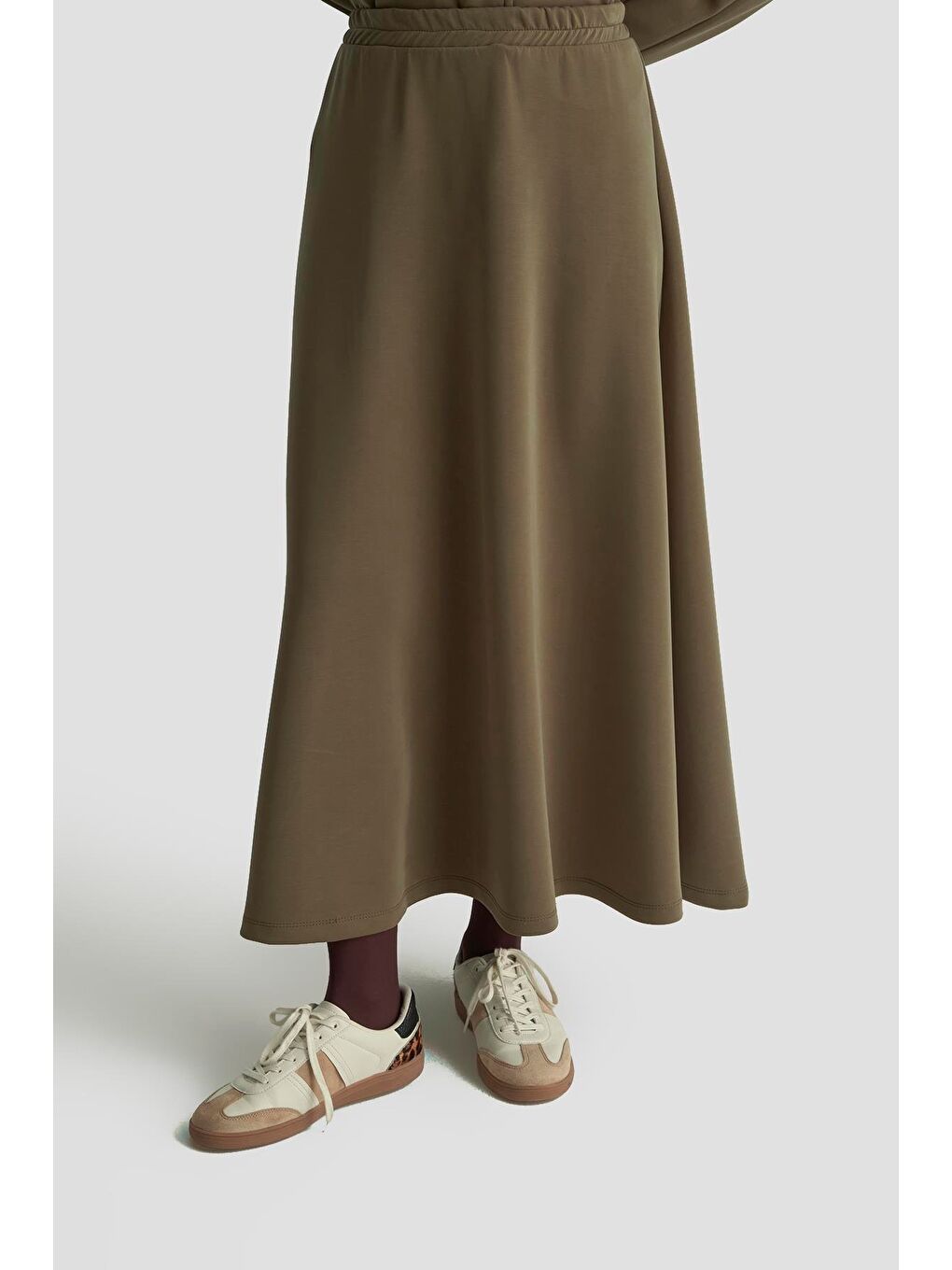 Düğme Detaylı Örme Takım 25Kd1805 Haki-3