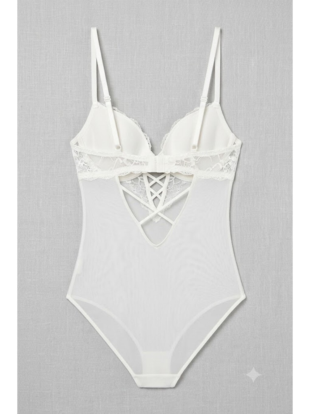 Push Up Dantel Detaylı Bodysuit C15097 Ekru-1
