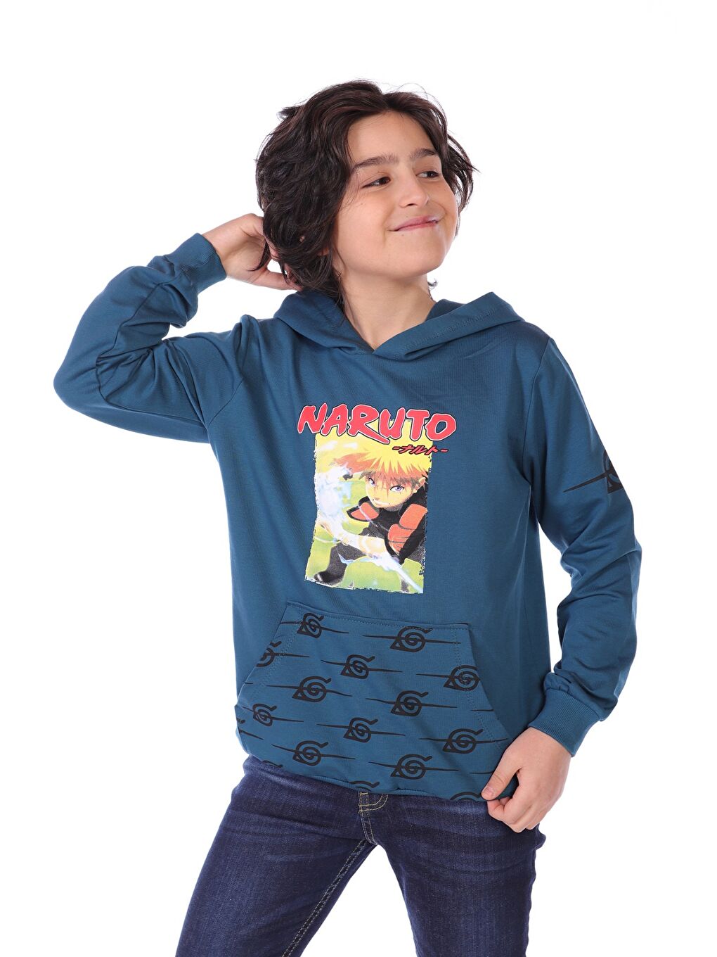 Petrol Erkek Çocuk Baskılı Sweatshirt