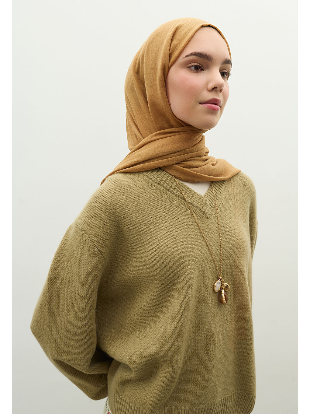 Kahverengi Kaşmir Dokulu Şal Sütlü Kahve-2