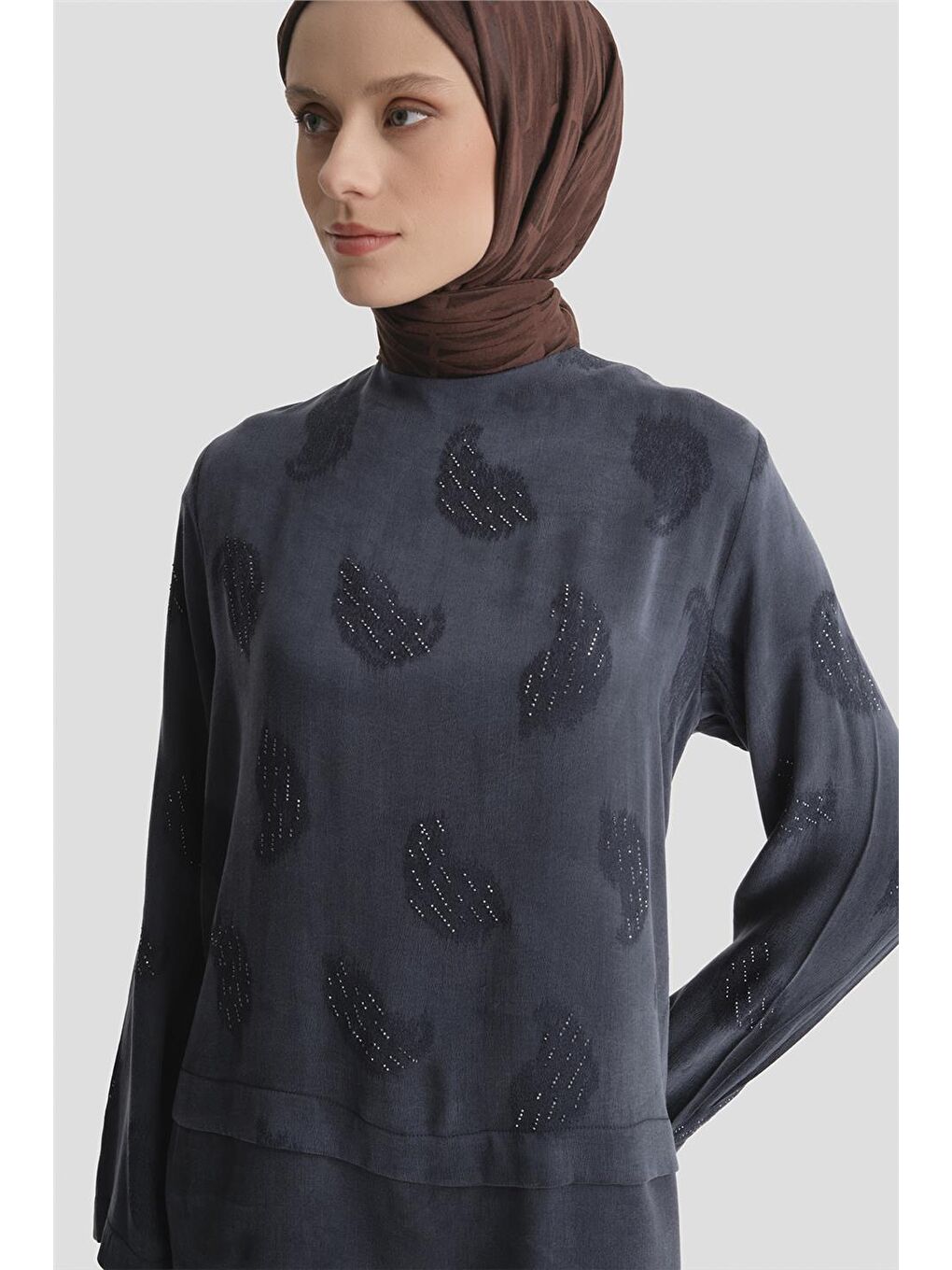 İşleme Detaylı Kupra Takım İndigo-2