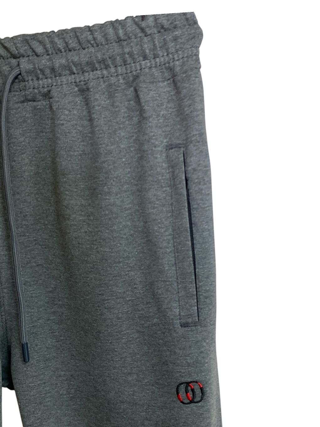 Gri Erkek Pamuklu Fermuarlı Cepli Yüksek Kalite Rahat Manşetli Eşofman Altı-1