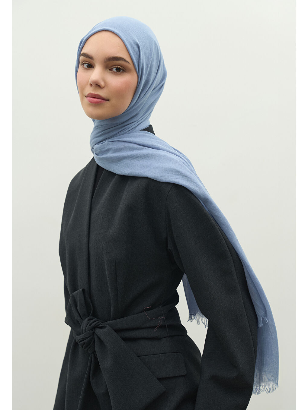 Mavi KAŞMİR DOKULU ŞAL Jean MAVİ