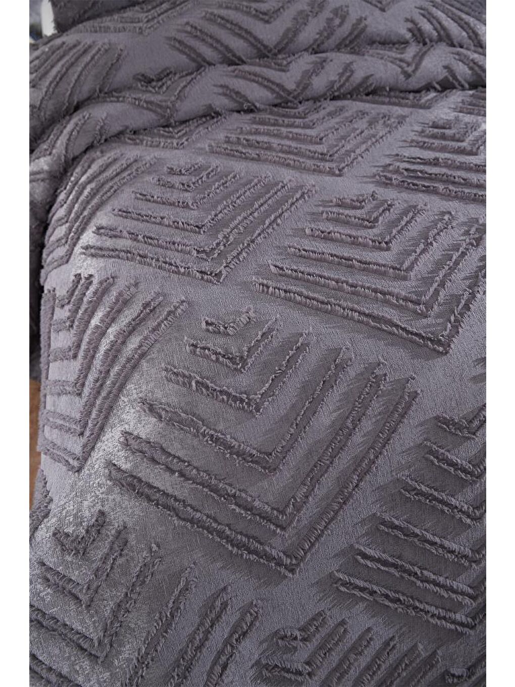 Pine 2 Parça Tek Kişilik Pike Takımı Antrasit-1