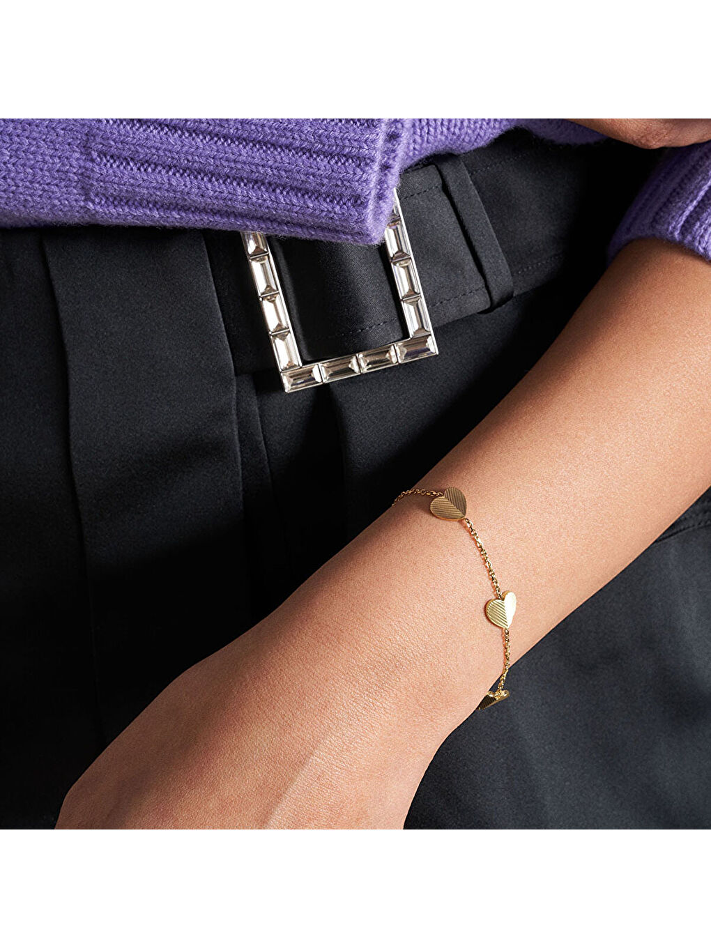 Sarı JF04653-710 Kalpli Kadın Bileklik-1