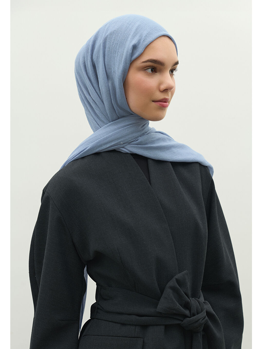 Mavi KAŞMİR DOKULU ŞAL Jean MAVİ-1