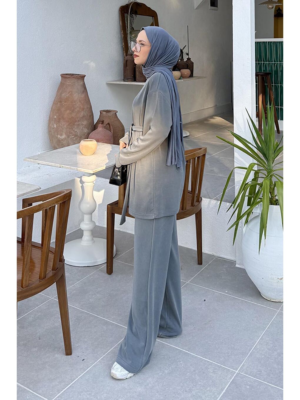 Bağlama Detaylı İkili Takım Antrasit-1