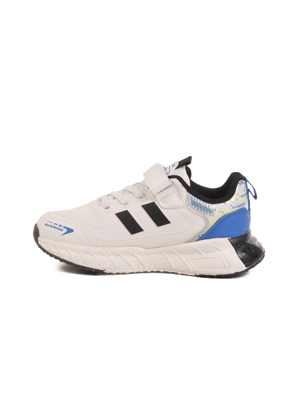 Beyaz Cırtlı Fileli Erkek Çocuk Spor Ayakkabı Ukon F-1