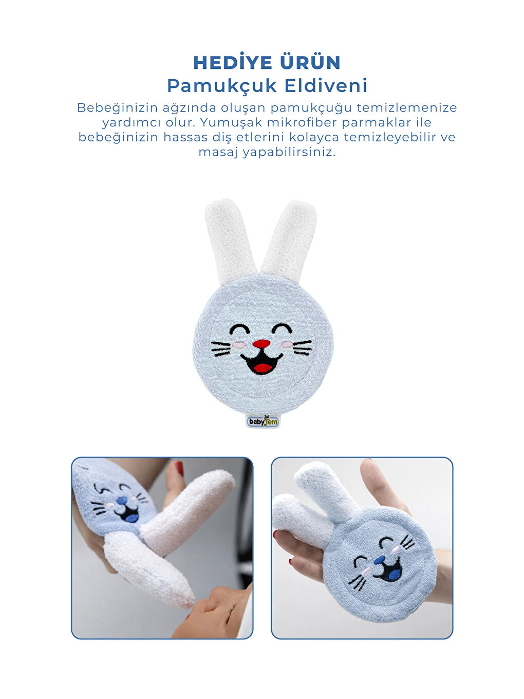 Bebek Bakım Bakım Seti Mavi 7 Parça + Pamukçuk Eldiveni Mavi Hediyeli-3