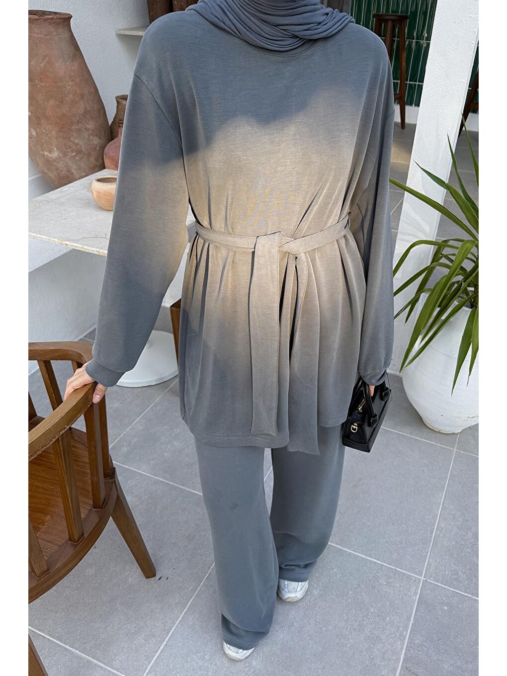 Bağlama Detaylı İkili Takım Antrasit-2