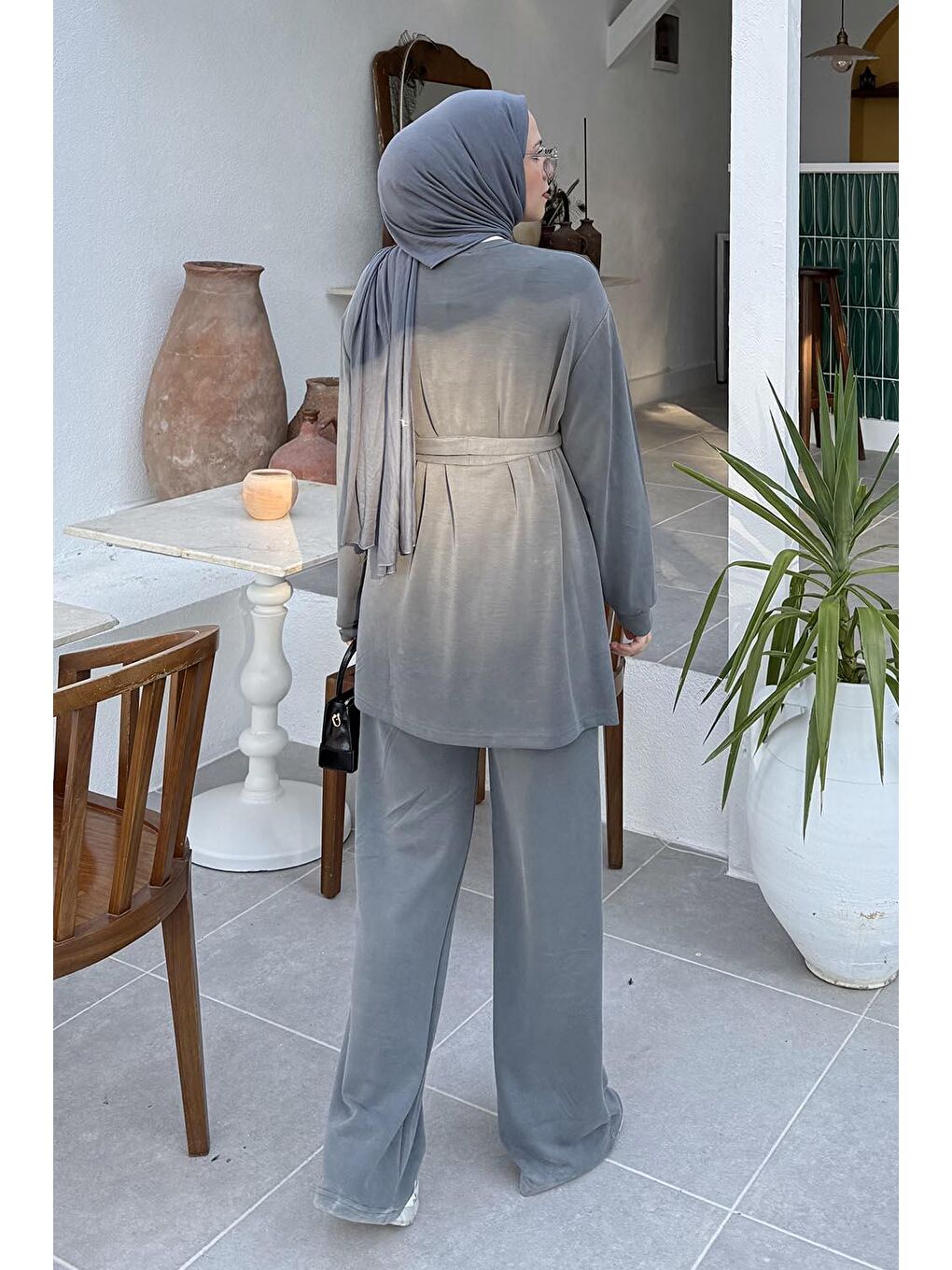 Bağlama Detaylı İkili Takım Antrasit-3