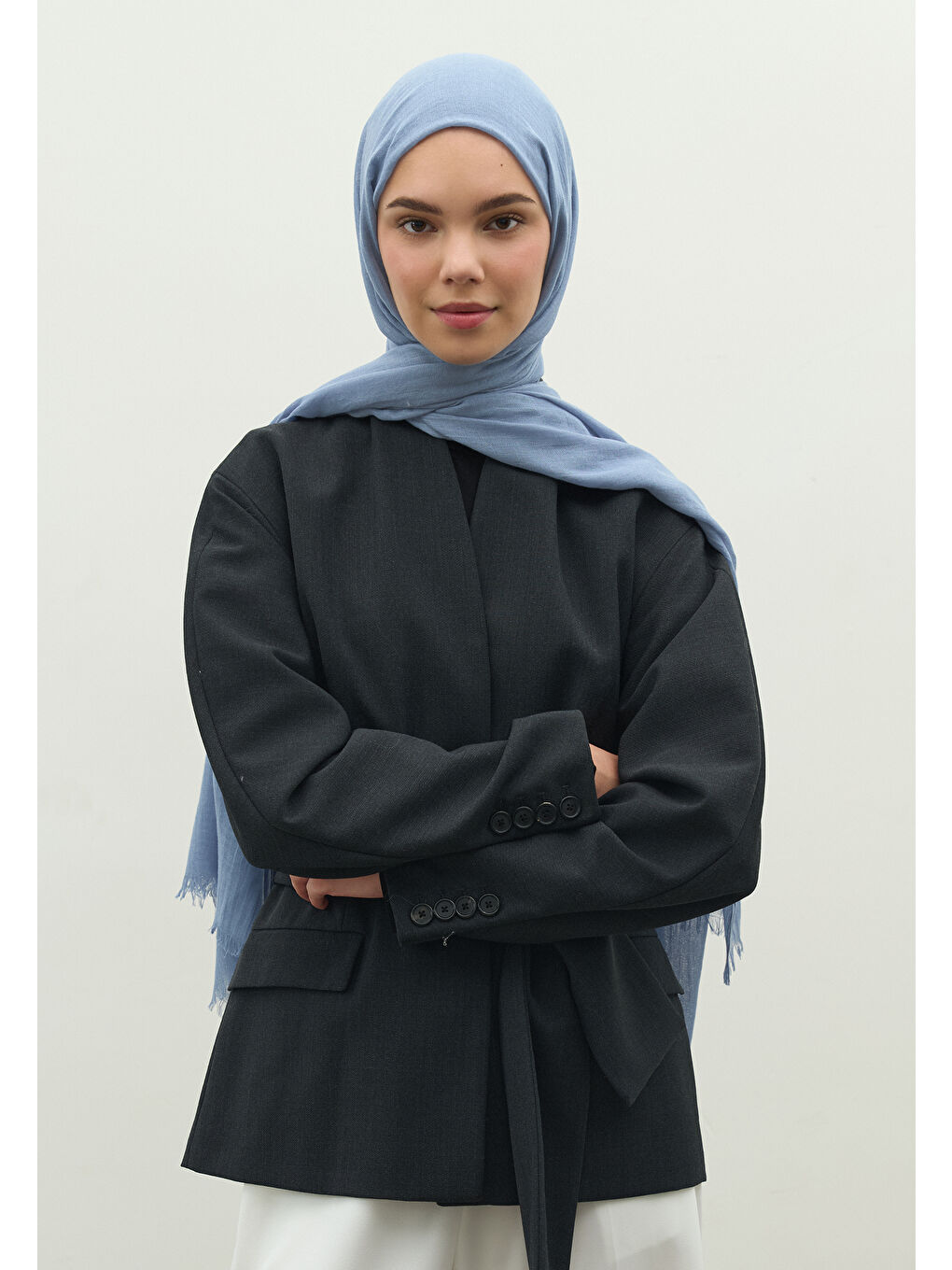 Mavi KAŞMİR DOKULU ŞAL Jean MAVİ-2