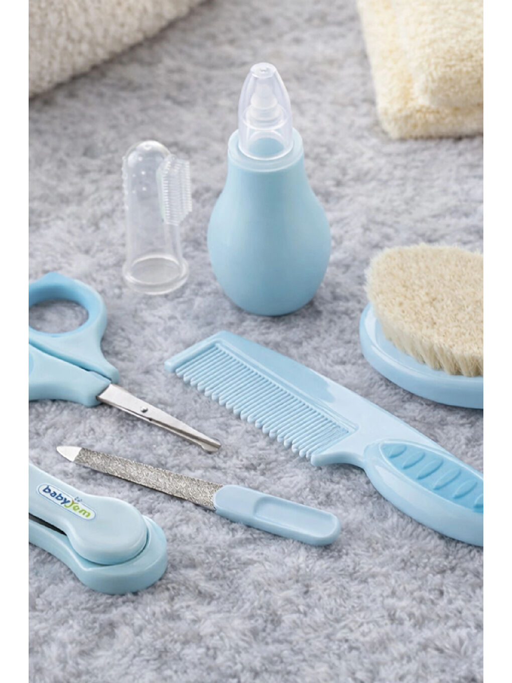 Bebek Bakım Bakım Seti Mavi 7 Parça + Pamukçuk Eldiveni Mavi Hediyeli-5