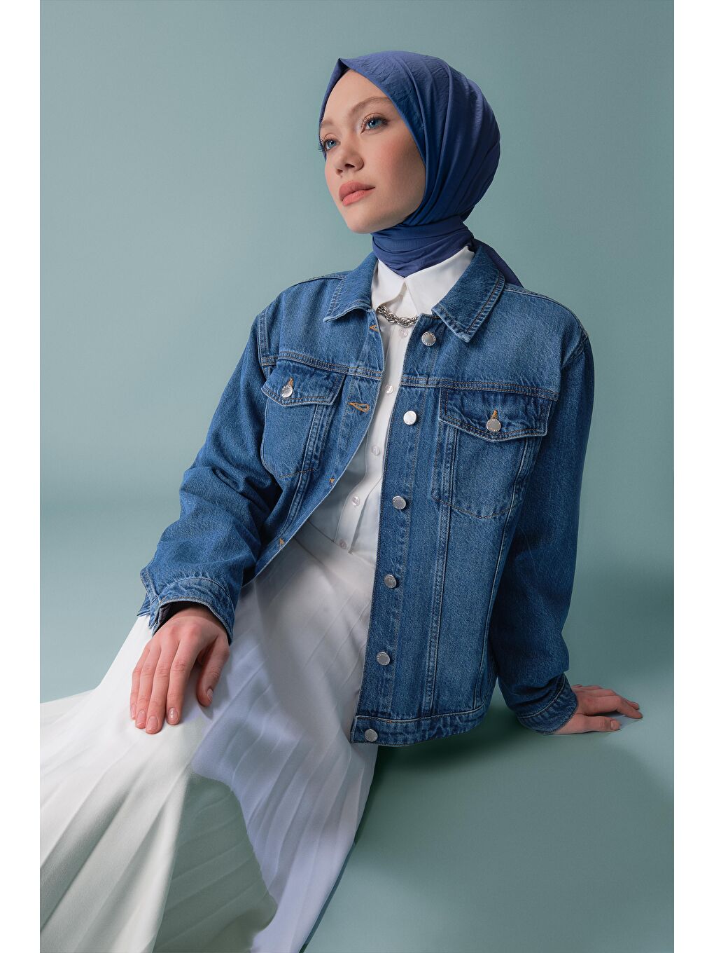Denim Ceket 24Yd3415 Mavi-4