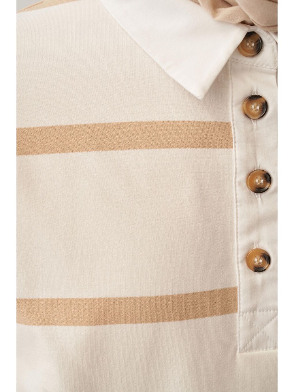 Bej-Ekru-Gömlek Garnİlİ Çİzgİlİ Sweat Tunİk-5