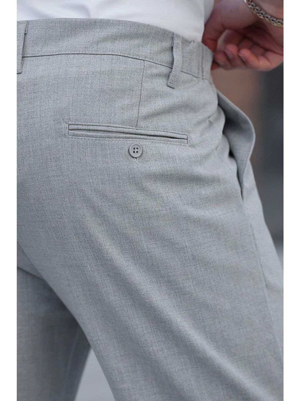 Gri  Erkek Kumaş Pantolon E6577-4