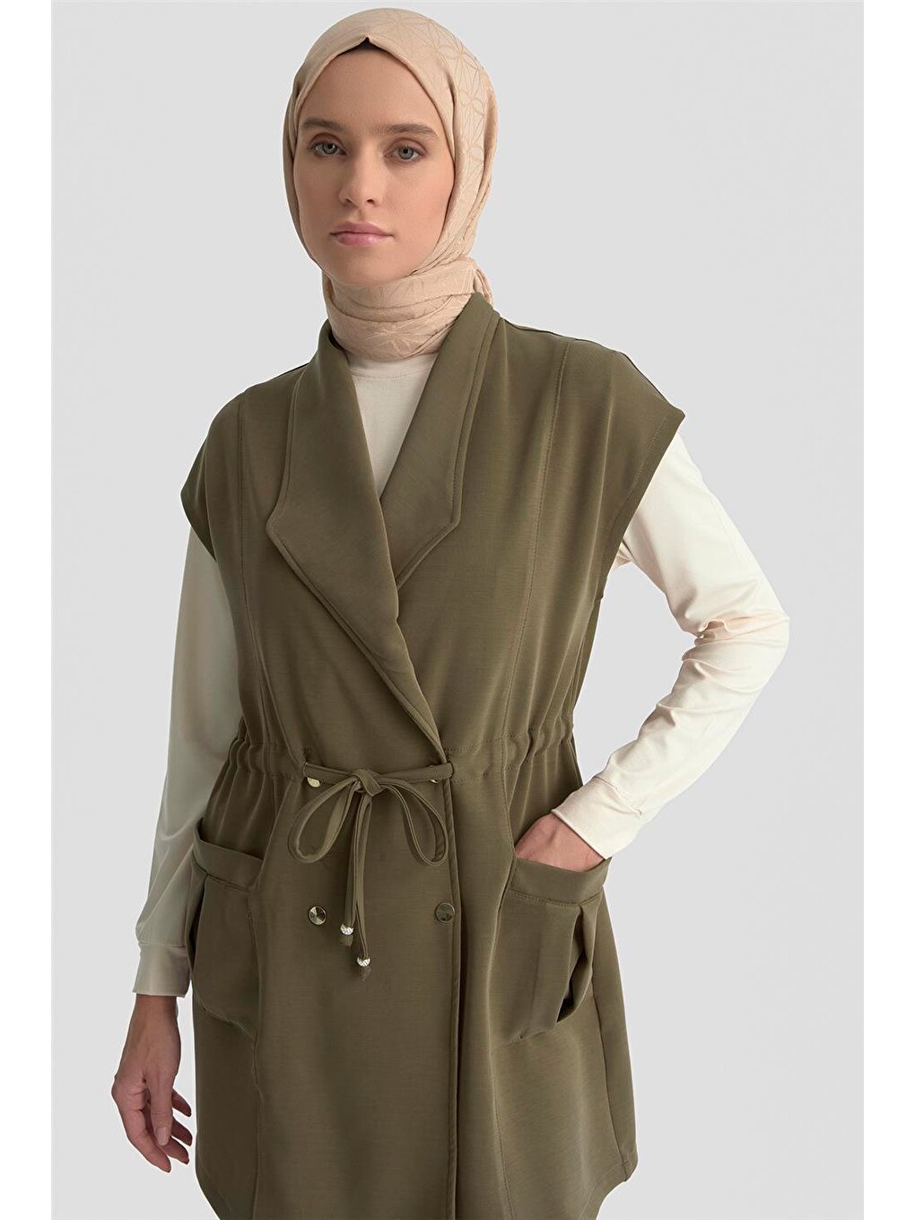 Yelekli Örme Takım 25kd1802 Haki