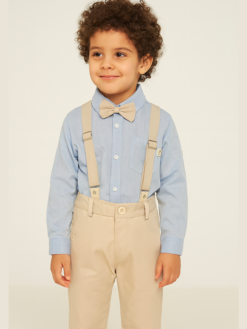 Mavi 4'lü Takım Gömlek & Pantolon & Papyon & Askılık Erkek Çocuk Takım  Listeye Geri Dön-2