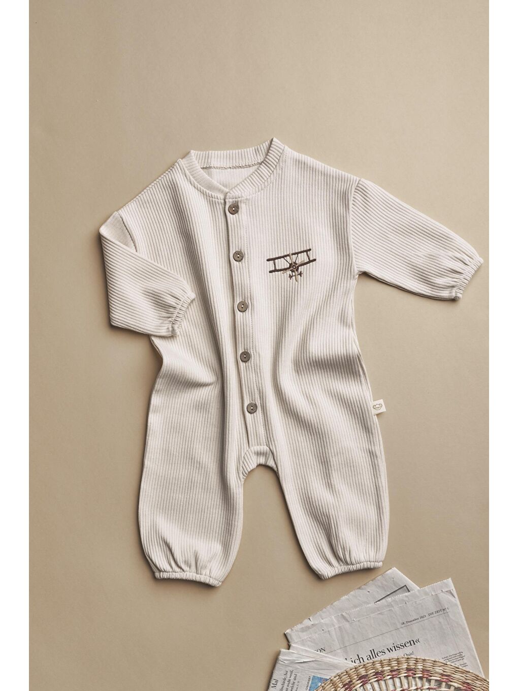 Ekru Little Aviator Baby Tulum