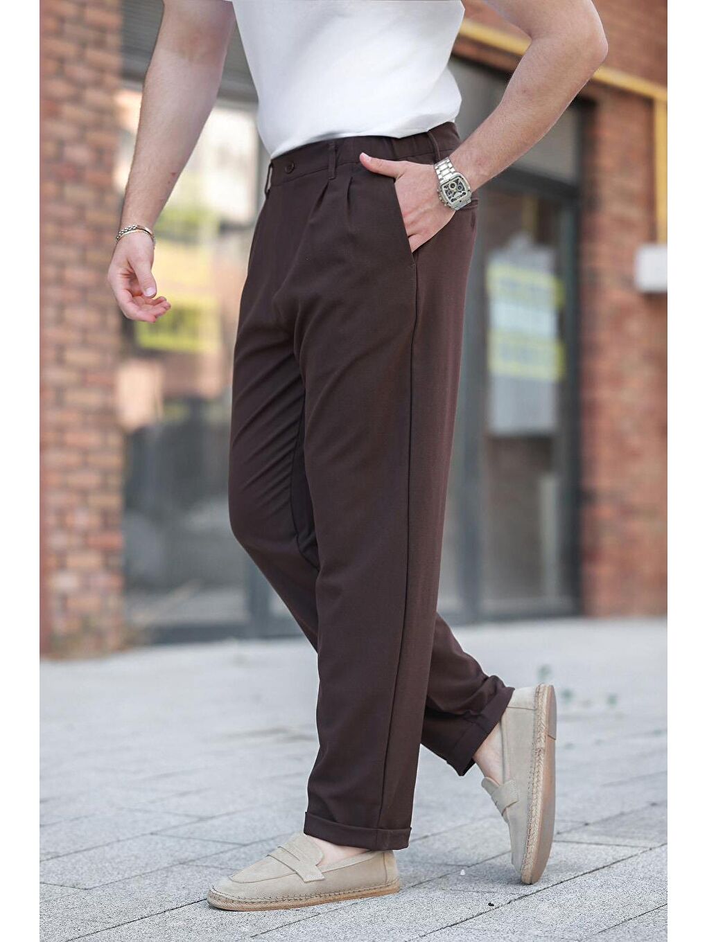Acı Kahverengi  Erkek Kumaş Pantolon E6577-4