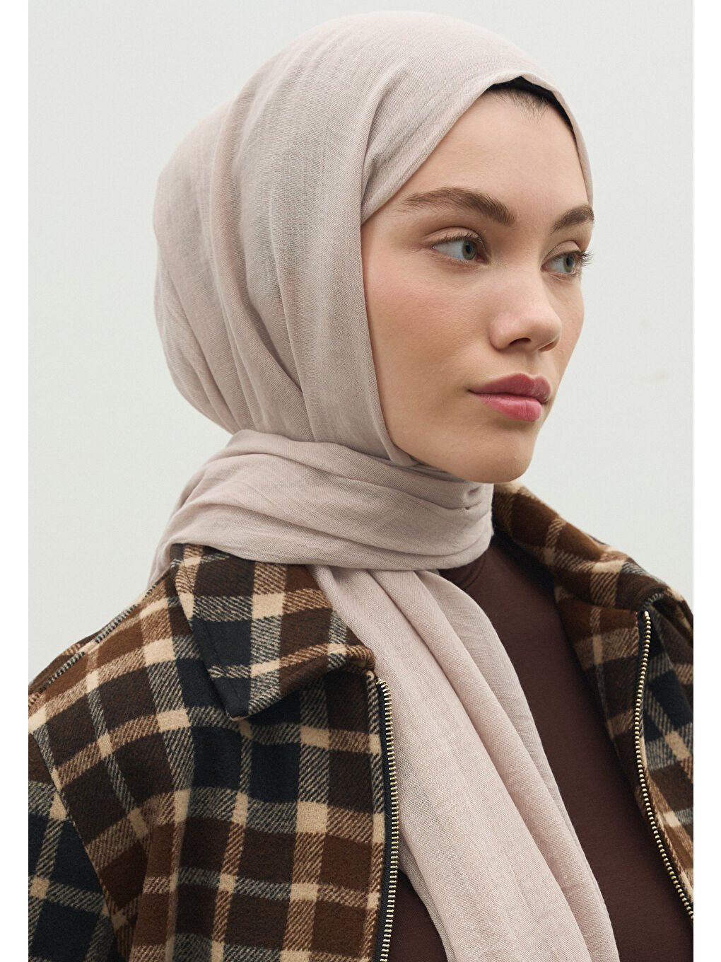 Kaşmir Dokulu Şal Bej-3