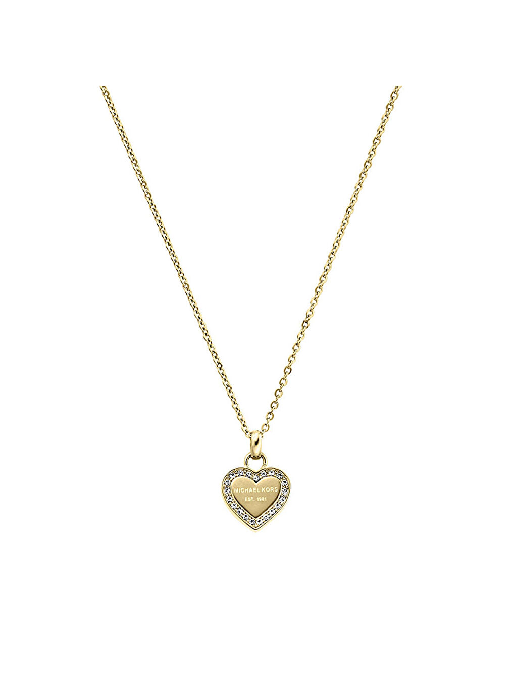 Sarı MKJ3969-710 Kalpli Kadın Kolye
