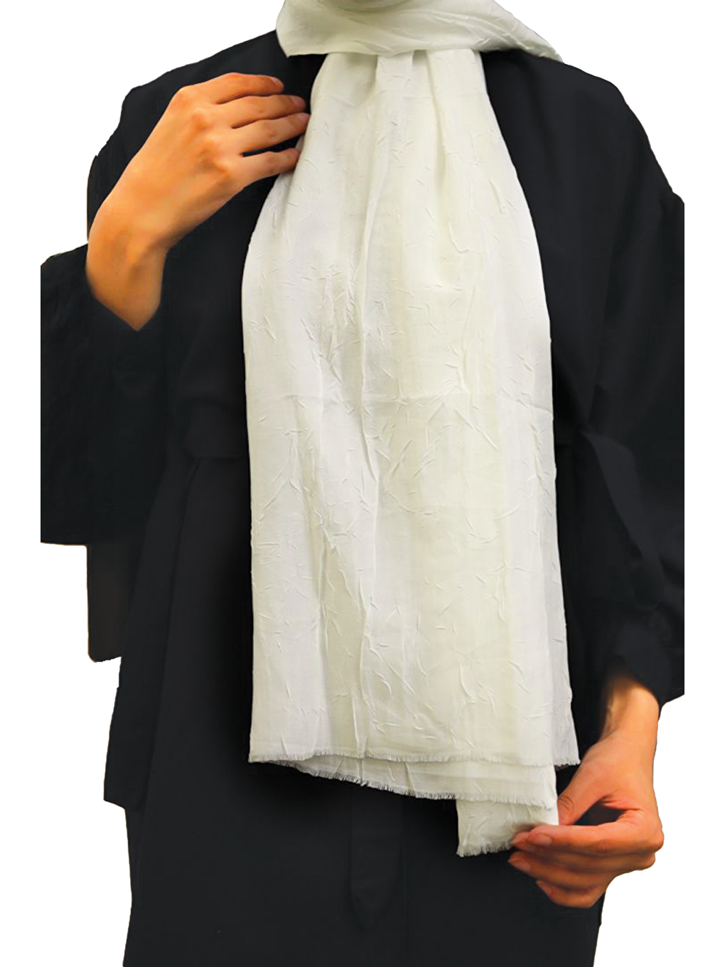 Ekru Bambu Kraş Şal-1