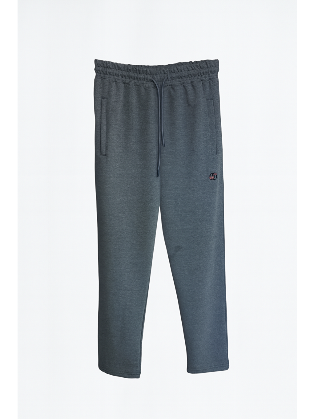 Gri Erkek Pamuklu Fermuarlı Cepli Yüksek Kalite Rahat Düz Paça  Eşofman Altı