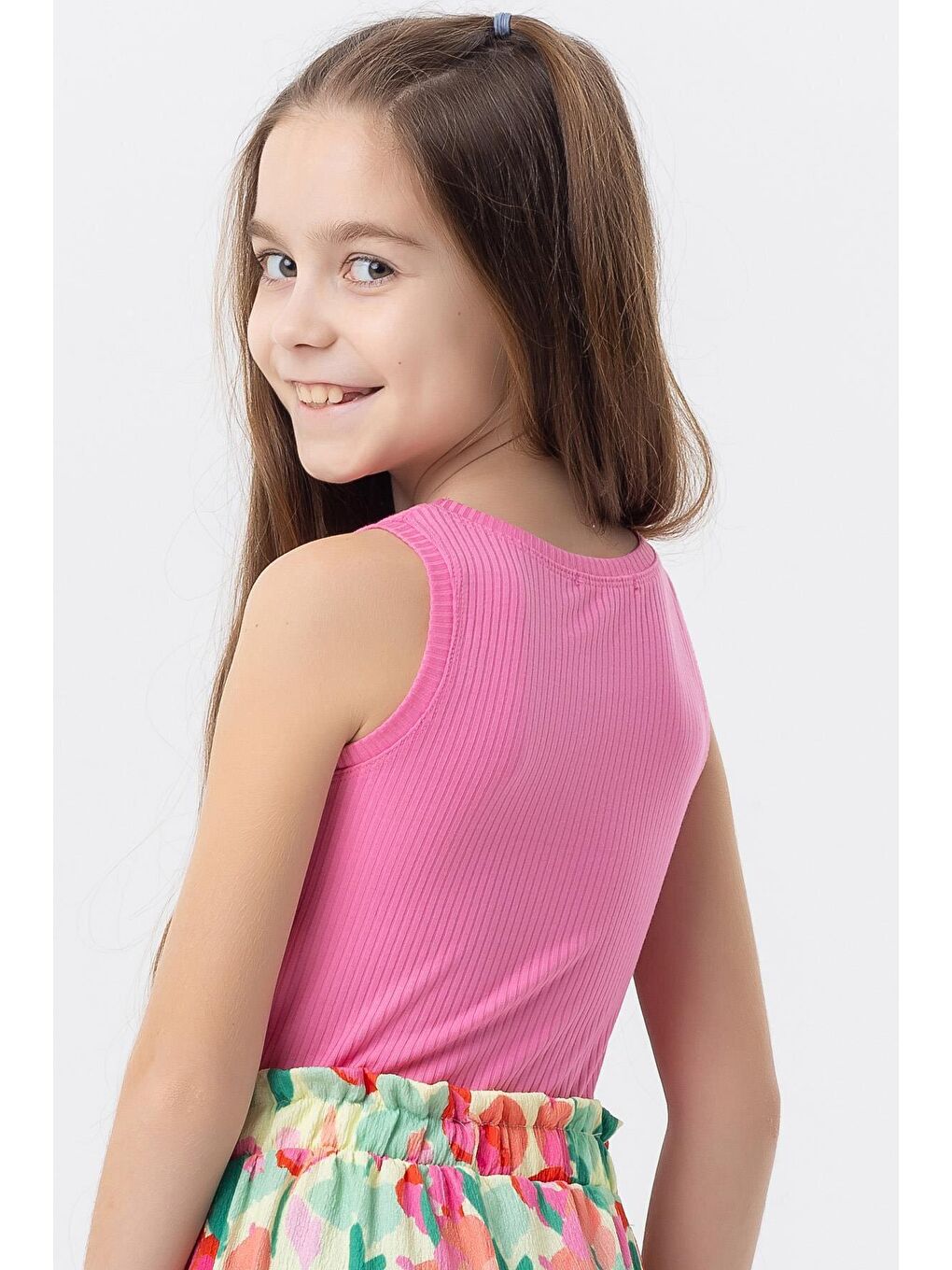 Kız Çocuk Atlet Armalı Taşlı Fuşya (9-14 Yaş)-2