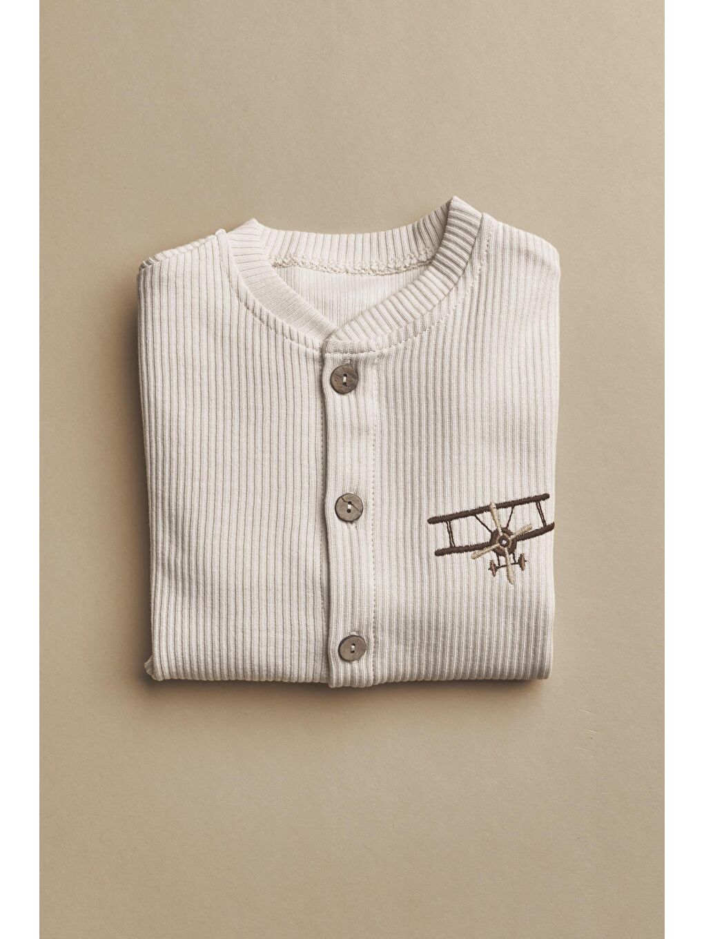 Ekru Little Aviator Baby Tulum-4