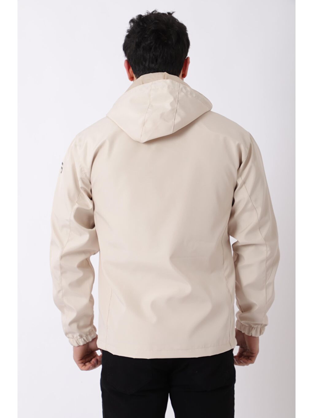 Ekru Gizli Cepli Göğüs Detay Mevsimlik Yağmurluk BL 1801_60324-4