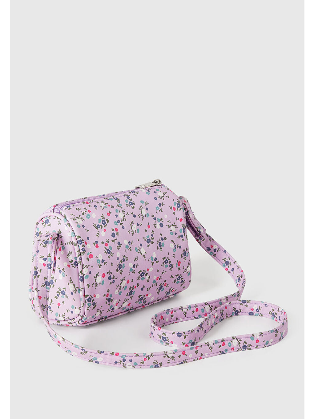 Kız Çocuk Lila Karakter Baskılı Deri Efektli Çanta-1