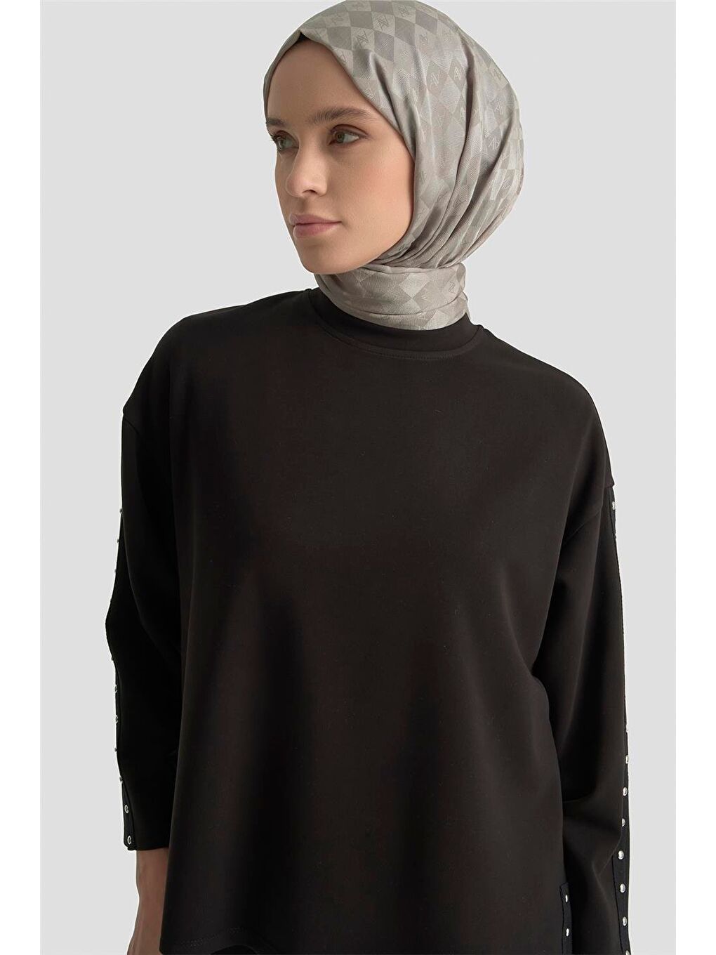 Şeritli Örme Takım 25Kd1163 Siyah-2