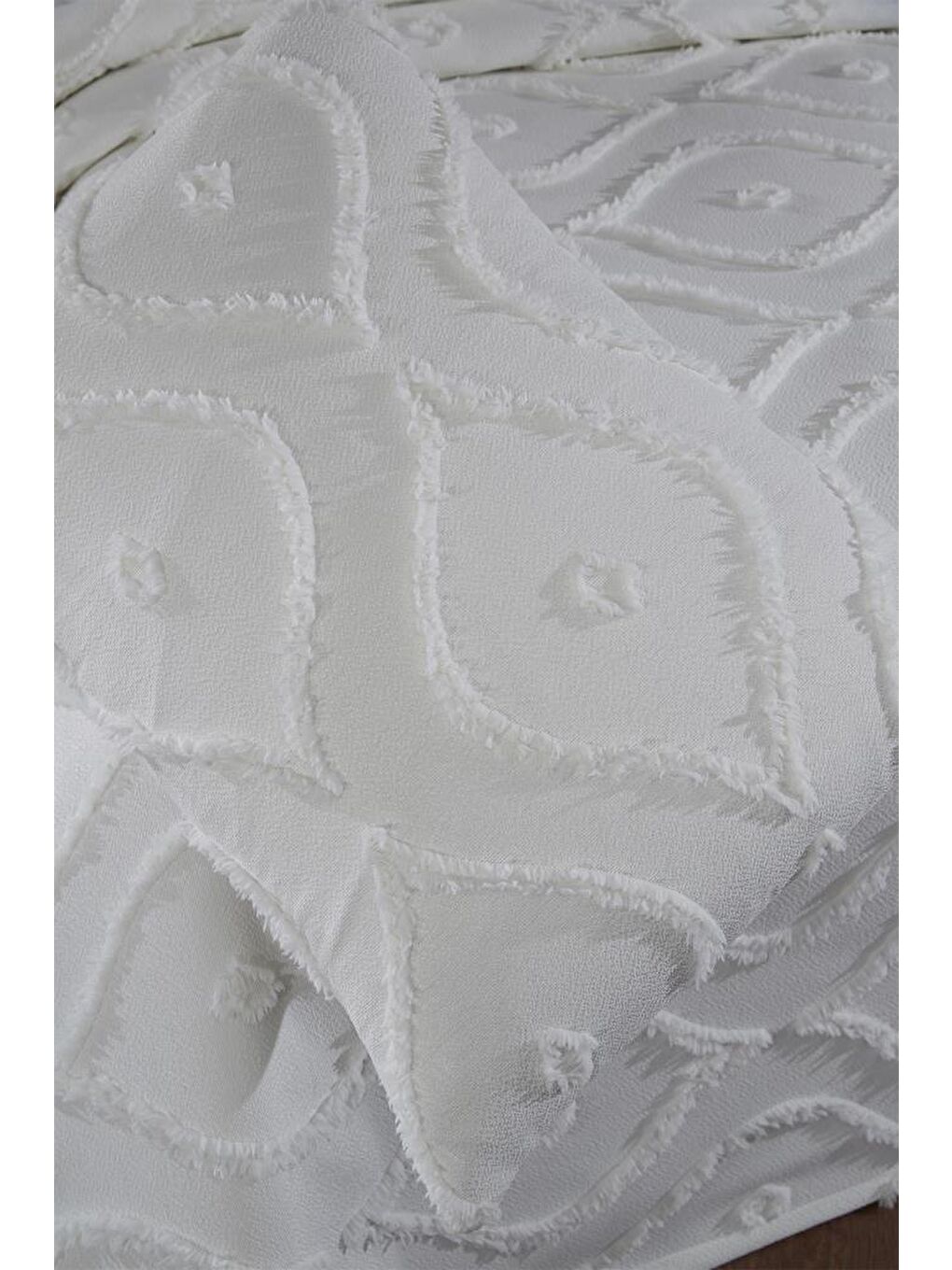 Ekru Pirot 2 Parça Tek Kişilik Pike Takımı Krem-4