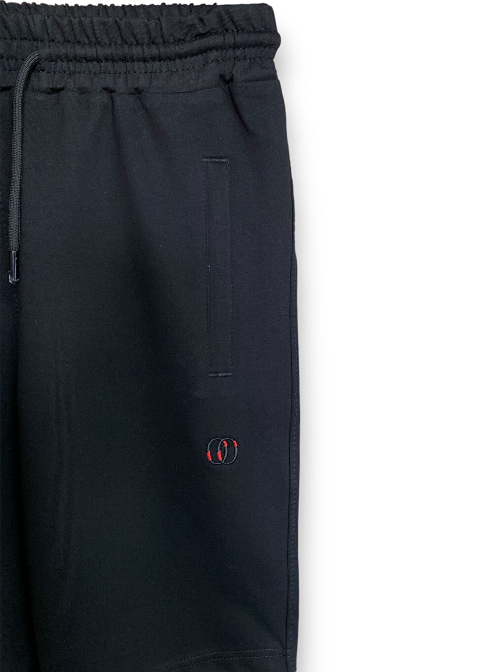 Siyah Erkek Pamuklu Fermuarlı Cepli Yüksek Kalite Rahat Düz Paça  Eşofman Altı-3