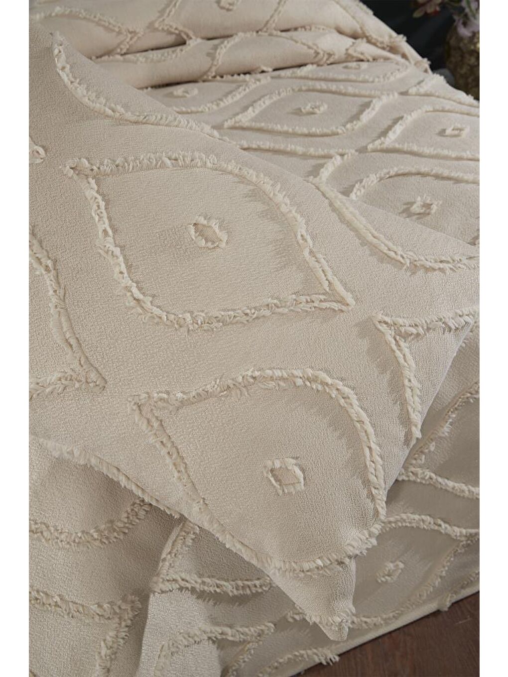 Pirot 2 Parça Tek Kişilik Pike Takımı Bej-5