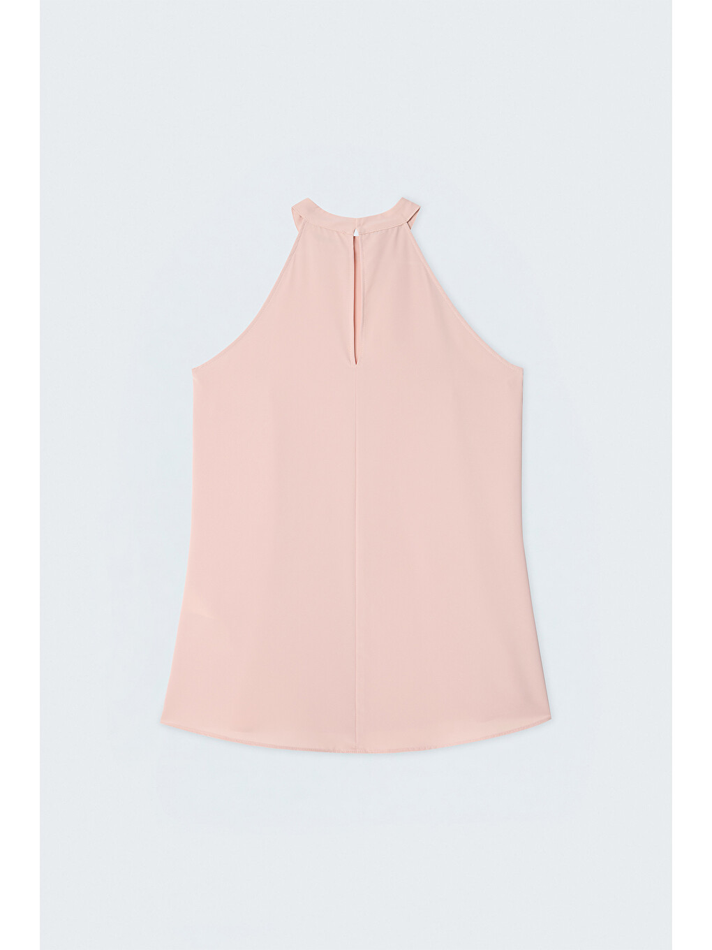 Pembe Halter Yaka Bluz - Pudra-3